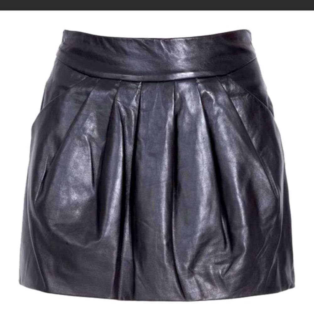 Diane von Furstenberg Leather Mini Skirt